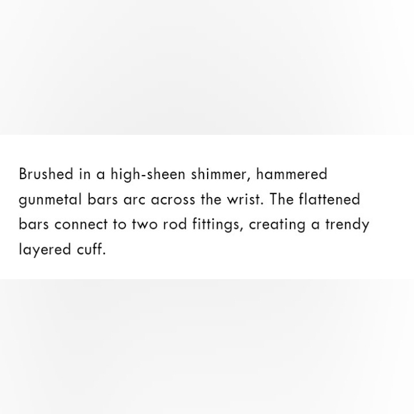 Gunmetal layered cuff bracelet - Picture 7 of 7